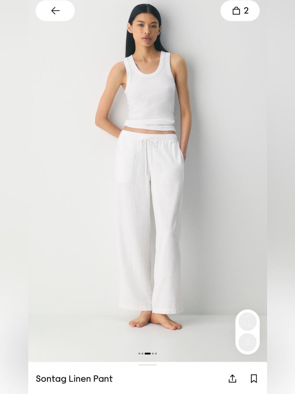Aritzia Babaton Sontag Linen-Blend Drawstring Pants
